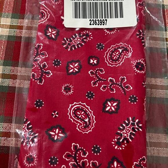 Longaberger Baskets‎ Backyard Bandana Napkins 4 pack Paisley red fabric New - Picture 1 of 1